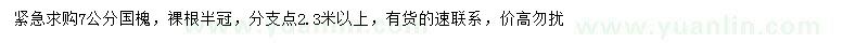求購(gòu)7公分國(guó)槐