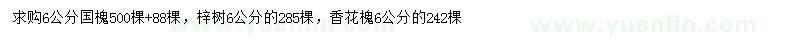 求購國槐、梓樹、香花槐