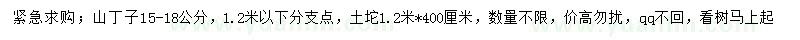求購15-18公分山丁子