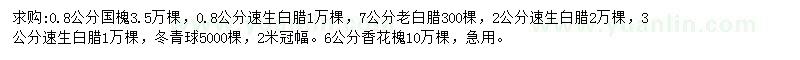 求購國槐、速生白臘、老白臘等