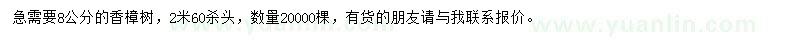 求購(gòu)8公分香樟