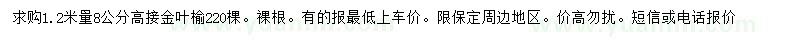 求購8公分金葉榆