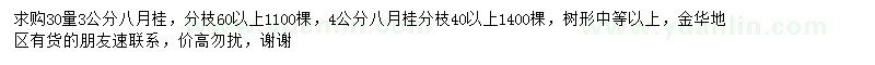 求購30量3、4公分八月桂