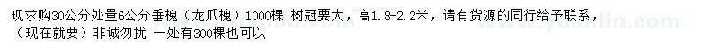 求購30公分處量6公分龍爪槐
