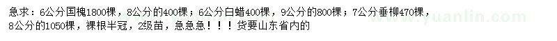 求購(gòu)國(guó)槐、白蠟、垂柳