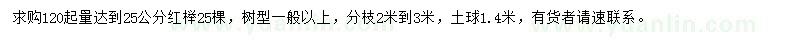 求購(gòu)120起量達(dá)到25公分紅櫸