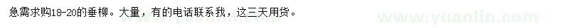 求購18-20公分垂柳