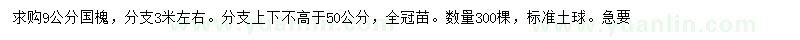 求購9公分國槐