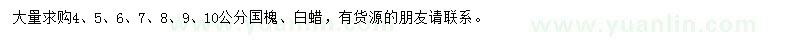求購4、5、6、7、8、9、10公分國槐、白蠟