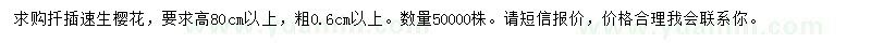 求購高80公分以上速生櫻花