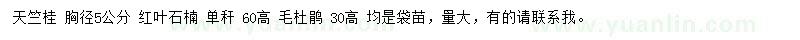 求購(gòu)天竺桂、紅葉石楠、毛杜鵑