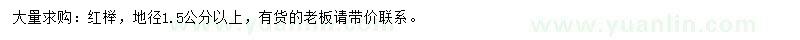 求購地徑1.5公分以上紅櫸
