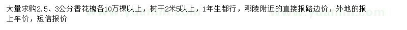 求購2.5、3公分香花槐