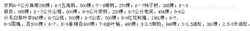求購臭椿、五角楓、楸樹等