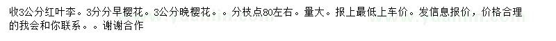 求購紅葉李、櫻花 