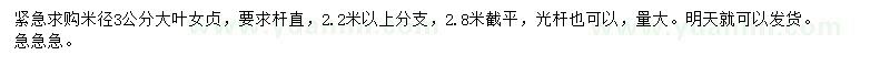求購大葉女貞