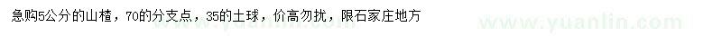 求購5公分山楂