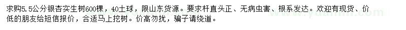 求購5.5公分銀杏
