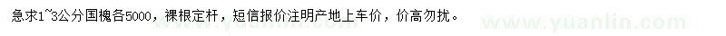 求購1、3公分國槐