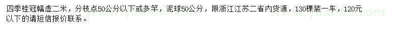 求購冠幅2米四季桂