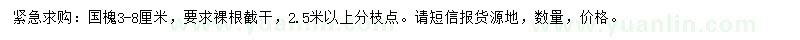 求購(gòu)3-8公分國(guó)槐