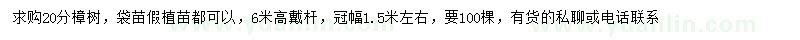 求購20公分樟樹