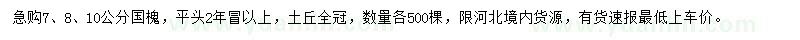 求購7、8、10公分國槐