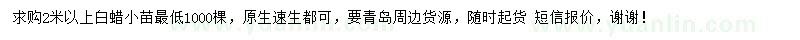 求購2米以上白蠟小苗