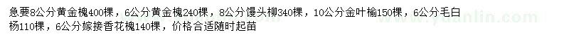 求購(gòu)黃金槐、饅頭柳、金葉榆等