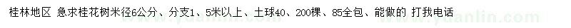 求購米徑6公分桂花