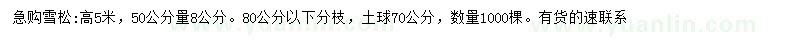 求購(gòu)50公分處量8公分雪松