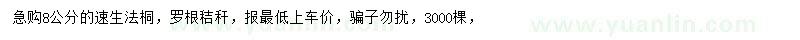 求購(gòu)8公分速生法桐
