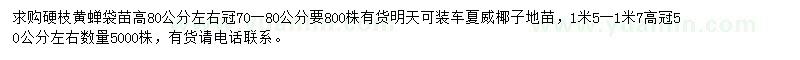 求購硬枝黃蟬袋苗