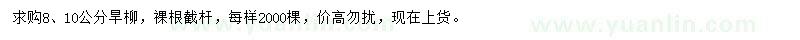 求購8、10公分旱柳