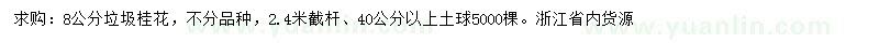 求購(gòu)8公分垃圾桂花