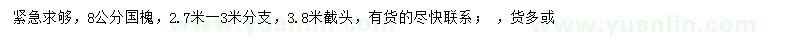 求購8公分國槐