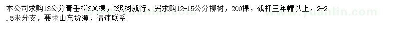 求購(gòu)13公分青垂柳
