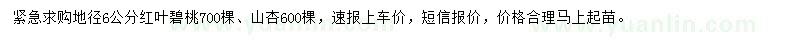 求購(gòu)紅葉碧桃、山杏