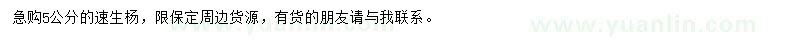 求購(gòu)5公分速生楊