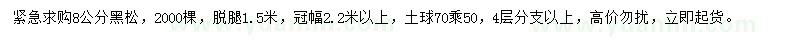 求購8公分黑松