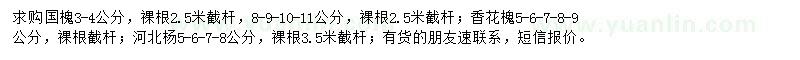求購國槐、香花槐、河北楊