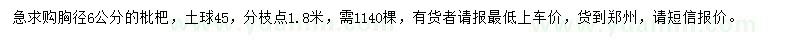求購(gòu)胸徑6公分枇杷