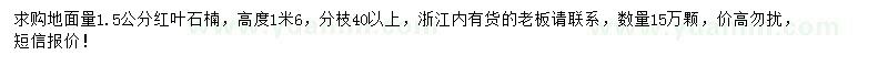 求購(gòu)地面量1.5公分紅葉石楠