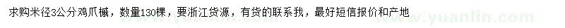 求購(gòu)米徑3公分雞爪槭