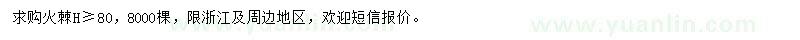 求購(gòu)高不低于80公分火棘