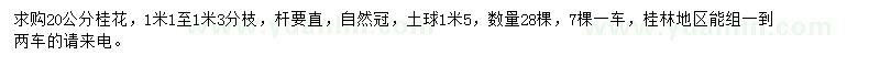 求購(gòu)20公分桂花