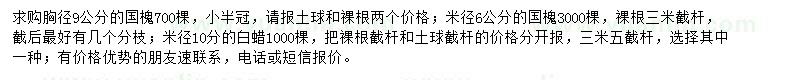 求購國槐、白蠟