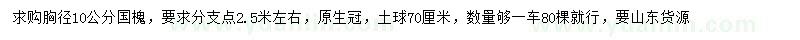 求購胸徑10公分國槐