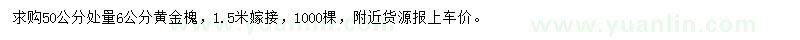 求購50公分處量6公分黃金槐