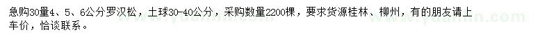 求購30量4、5、6公分羅漢松